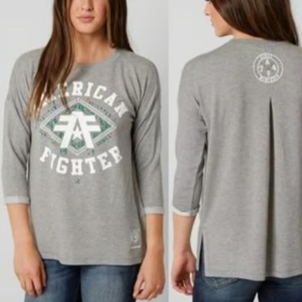 American Fighter Women's Sweatshirt Lightweight Gray Size XS New NWT
